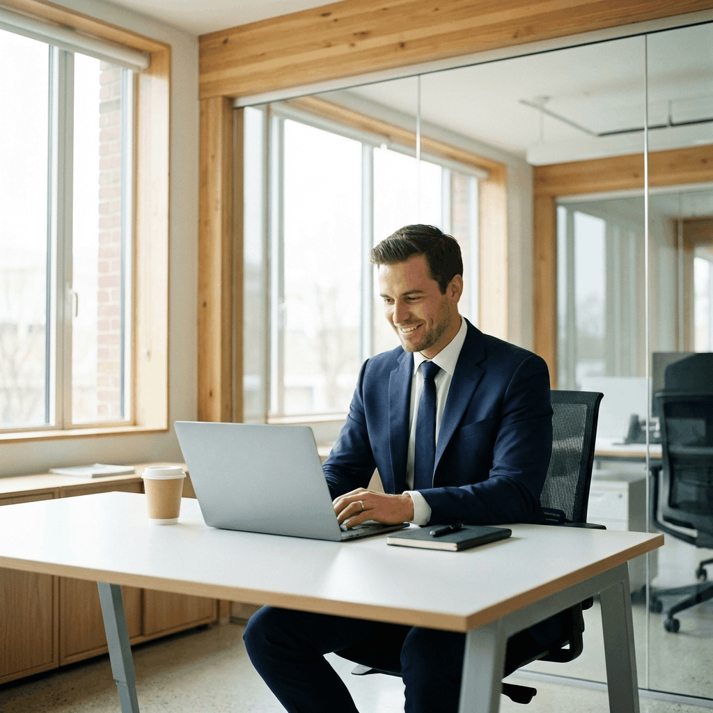 Professional using Secure Exchanges on their computer